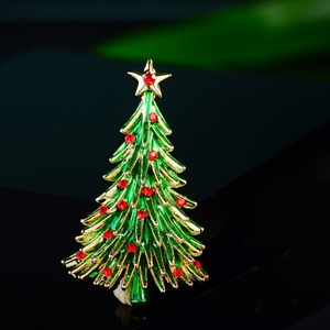 XILIANGFEIZI nouveau cadeau de noël manteau pull accessoire <span class=keywords><strong>Corsage</strong></span> broche arbre de noël alliage broche - Product Image 3