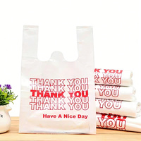 Sacs de courses personnalisés en plastique PE durable avec poignées gilet pour supermarché, exposition, épicerie, impression par gravure
