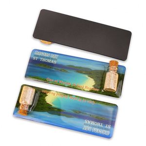 Imán Rectangular de Cristal con Recubrimiento Epóxico, Recuerdo Turístico de Playa, Imán para Refrigerador con Arena en Botella, Venta al Por Mayor - Product Image 4