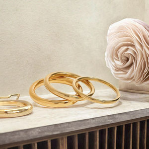 No Fade 18K <b>Gold</b> Plated Stainless Steel Geometric Trendy Women's Bangle for Anniversary Occasion - Product Image 3