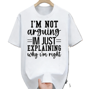 T-shirt con citazione <span class=keywords><strong>divertente</strong></span> e sarcastica: "Non sto discutendo", maglietta con grafica e slogan umoristico, regalo. T-shirt Oversize in Cotone a Maniche Corte Stile Streetwear Casual - Product Image 6
