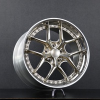 Jantes en alliage forgé 19 20 21 22 pouces, design étoile doré brossé, jantes polies pour voitures de sport de luxe, performance et course