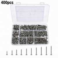 400 vis autotaraudeuses à tête fraisée cruciforme en acier inoxydable pour fixation bois et métal – Kit de vis cruciformes
