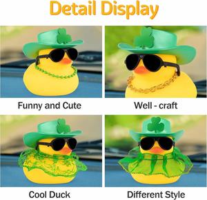 Canards en caoutchouc portables promotionnels en gros pour la Saint-Patrick, décorations, cadeaux de fête, fournitures, trèfles verts porte-bonheur, chapeaux, voitures - Product Image 4