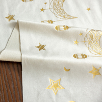 Nappe en feuille d'or musulmane, étoile de lune, chemin de table pour la décoration de table de l'islam