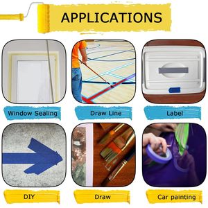 Premium 4-Roll 88yd <span class=keywords><strong>Blue</strong></span> Painter's Tape Resistente al calor Multiusos para manualidades DIY Fácil eliminación Sin residuos Etiquetado decorativo - Product Image 4