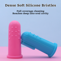 Accessoire de soin buccal pour animaux de compagnie à livraison rapide, brosse à dents en silicone double face à poils doux