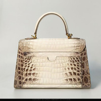 Sac à main de luxe de haute qualité en cuir de crocodile d'Himalaya véritable, sac fourre-tout pour femmes en peau exotique