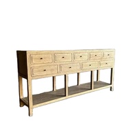Meubles anciens en bois d'orme recyclé rustique de style chinois, vente en gros, table console avec tiroirs, finition naturelle vieillie