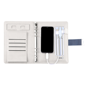 Agenda Personalizada con Logotipo, Cuaderno con Soporte <span class=keywords><strong>para</strong></span> Teléfono Móvil, Diario con Banco de Energía, Bloqueo de Huellas Dactilares, Bolígrafo, Memoria USB - Product Image 4