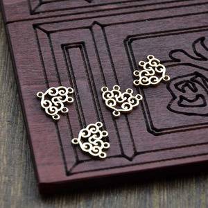 Colgante de nube auspiciosa de cobre puro, 14mm, chapado en oro y plata para hacer collares, joyería, componente DIY - Product Image 4