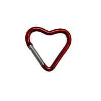 Porte-clés en forme de cœur, mini mousqueton en aluminium durable, à dégagement rapide, avec verrouillage automatique, forme en D, crochet à ressort