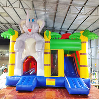 Glissière gonflable extérieure de videur d'éléphant de fabricant de maison de rebond de grand château sautant commercial de PVC pour des ventes