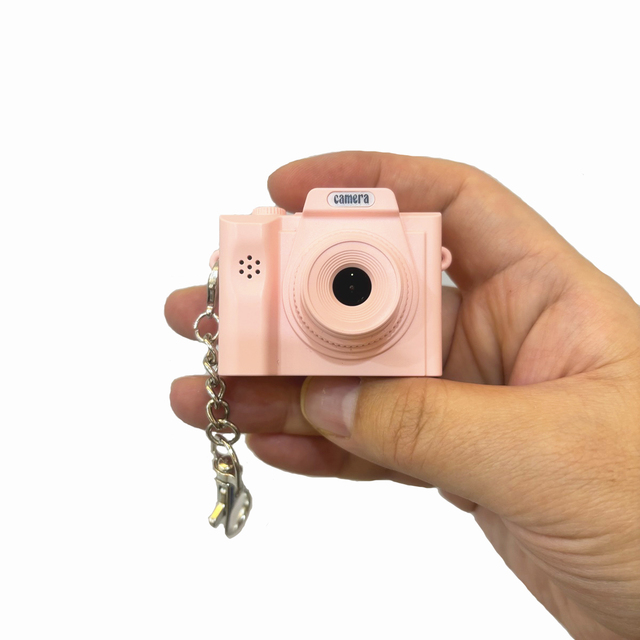 Pink White Blue Black Retro Vintage Small Digital Camcorder 1080P MicroSD Keychain Camera for Birthday Gift