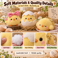 Ensemble de porte-clés en peluche poussin personnalisés, breloques amusantes pour sacs, mini jouets en peluche OEM pour accessoires de boutique et présentoirs saisonniers