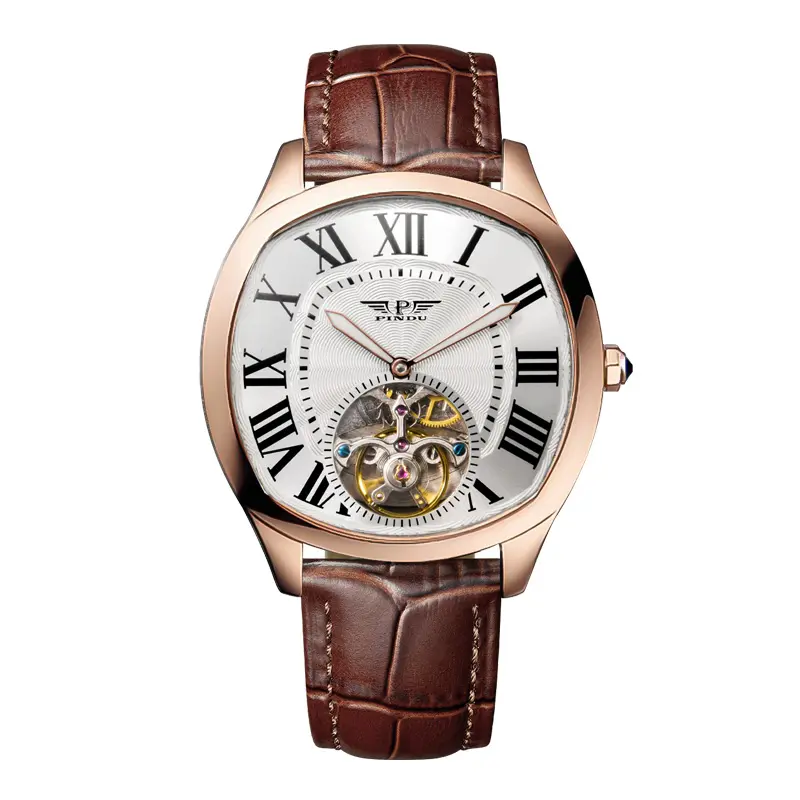 Relógio de pulso mecânico Pindu para homens, relógio de pulso clássico de luxo para homens, marca de marca de luxo