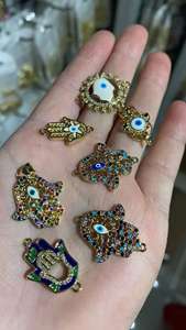<span class=keywords><strong>Filigree</strong></span> Hamsa jimat tangan berlapis emas mikro <span class=keywords><strong>Pave</strong></span> Zircon Openwork jimat pelindung liontin untuk Kalung membuat perhiasan religius - Product Image 5