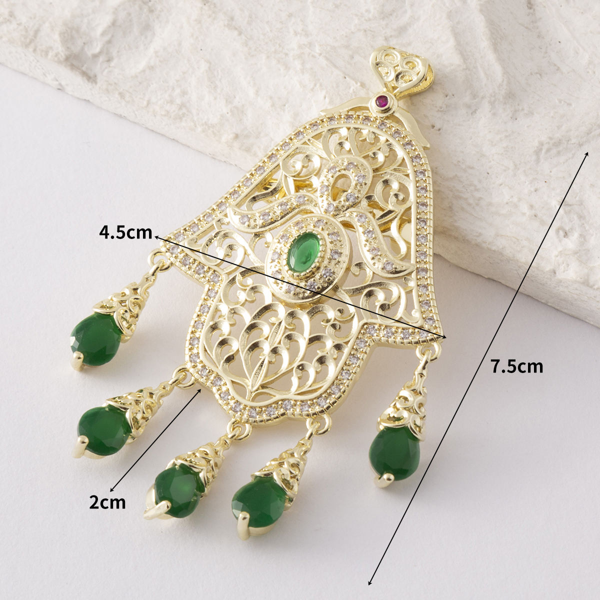 High Quality Emerald Women'S Brooch Jewelry Wedding Bride Party Gold Brooch  Jewelry Pendant