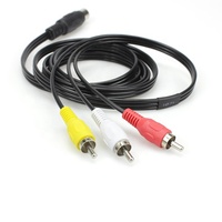 DIN 8-Pin Stecker auf 3 RCA AV-Kabel Composite-Video-Audio-Kabel mit Rot-Weiß-Gelben Anschlüssen für TV DVD Überwachungssysteme