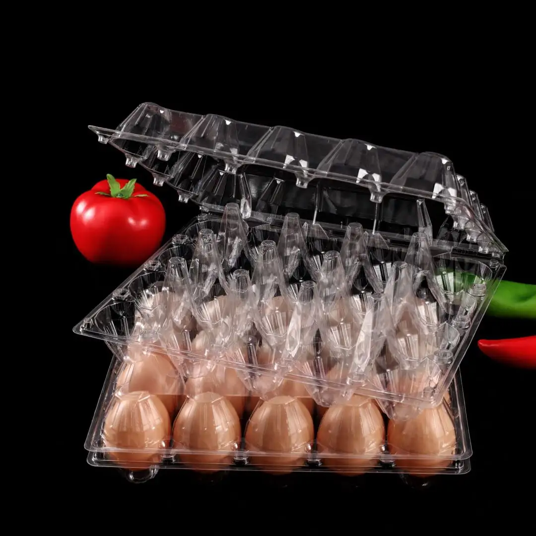 Caja de plástico desechable para huevos, bandeja de plástico transparente para huevos, a granel