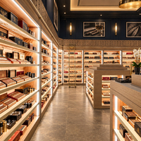 Conception personnalisée de boutique de cigares en bois, mobilier de magasin de cigares, comptoir de présentation pour boutique de cigares