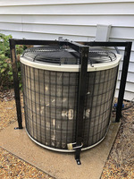 JH-Mech résistant à la corrosion réglable en hauteur et en largeur forme ronde ou carrée climatiseur en acier Cage de sécurité AC
