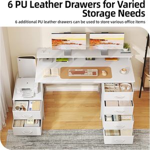 <span class=keywords><strong>6</strong></span> ngăn kéo máy in không gian lưu trữ đảo ngược trắng máy tính bàn màn hình đứng cửa hàng điện văn phòng nhà bảng - Product Image 5