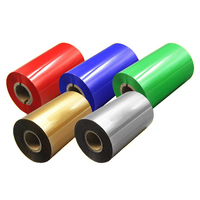 Impresora de código de barras de transferencia térmica, cinta de resina de cera usada, Color rojo/azul/amarillo/blanco/gris, 110mm x 300m