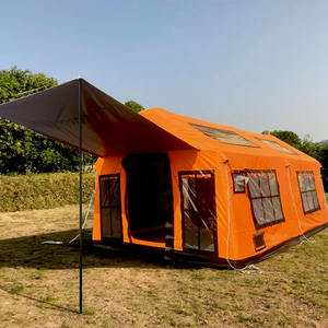 Tente de camping gonflable 4 personnes PVC Oxford imperméable pour pique-nique familial, installation rapide en 5 minutes, légère, deux chambres - Product Image 1