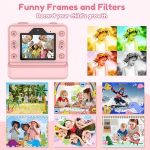 Appareil photo numérique instantané pour enfants, design de dessin animé mignon, couleur rose et bleue, vidéo 1080p, photo 48MP, matériau ABS, cadeau d'<span class=keywords><strong>anniversaire</strong></span> ou de Noël - Product Image 6