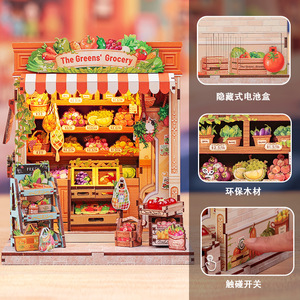 CuteBee Boutique Miniature de Supermarché Vert pour Couples, Modèle en Bois à Construire Soi-même, Jouet pour Jeunes de 15 à 35 Ans - Product Image 4