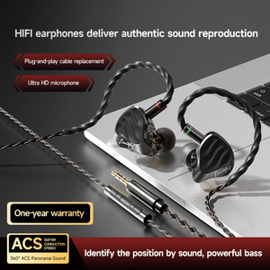 Auriculares intrauditivos con cable HIFI para juegos • Aleación de zinc • Controlador dinámico • Cable desmontable • Monitoreo para audiófilos - Product Image 3