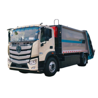 Camion à ordures compacteur électrique Foton, avec fonction d'auto-déchargement, camion de compactage hydraulique à émissions zéro.