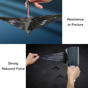 Black Mini Stretch <b>Wrap</b> Roll with Handle Durable Self-adhesive <b>Plastic</b> <b>Wrap</b> Heavy Duty LLDPE <b>Wrap</b> for Packing and Moving - Product Image 3