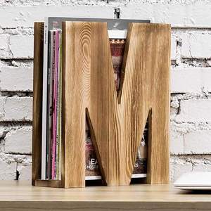 Organizador de Archivos de Escritorio en Forma de M de Madera Sólida, Estante para Revistas, Caja de Almacenamiento para Sala de Estar y Organizador de Archivos de Escritorio de Madera - Product Image 4