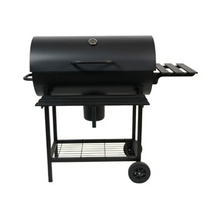 Nueva Llegada: Asador de Carbón para Pollo Asado en Barril, Barbacoa Portátil para Exteriores con Carro de Tambor de Aceite Negro - Product Image 1