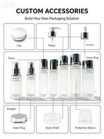 Ensemble de contenants cosmétiques en verre mat vide avec couvercle argenté, pots à crème, flacons à lotion, accessoires personnalisables avec logo couleur, plusieurs tailles