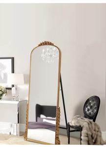 Specchio a specchio con <span class=keywords><strong>cornice</strong></span> in legno retrò francese a figura intera specchio <span class=keywords><strong>Vintage</strong></span> ad arco europeo a casa a parete con supporto in vetro vestito da specchio da pavimento - Product Image 6