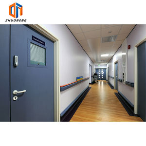 商業ホテルインテリアモダンダブルリーフスチール耐火ドアデザイン工業用耐火ドアプッシュバー開口部ハンドル - Product Image 1