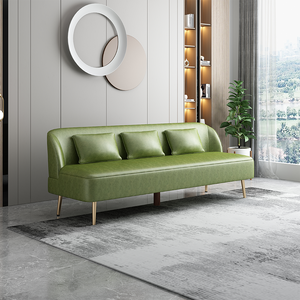 Ensemble de canapé trois places de style italien, luxe léger, design simple en tissu rouge pour salon, <span class=keywords><strong>appartement</strong></span>, hôtel - Product Image 4