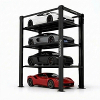 SolidParking – Élévateur de stationnement empilable à quatre poteaux et 4 niveaux pour 4 voitures, capacité de charge de 5500 lb