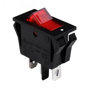 High quality Tranquer square head 3 pin on off boat switch Tr-012C KCD1 illuminated round SPST rocker switch