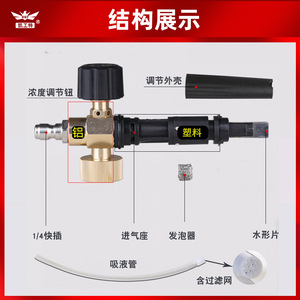 Pa <b>Sprayer</b> 1000Ml High <b>Pressure</b> Car Wash Foam Gun Plastic Body Aluminum Nozzle Manual Operation For Vehicle Cleaning - Product Image 4