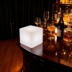 Lampu malam kubus logo kustom lampu untuk bar kafe lampu Led kubus berpendar isi ulang lampu kubus untuk dekorasi acara bar - Product Image 2