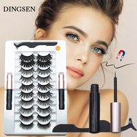 Cils magnétiques 3D spectaculaires en faux vison, ensemble de faux cils avec eye-liner liquide magnétique inclus, pas de colle requise, vente en gros