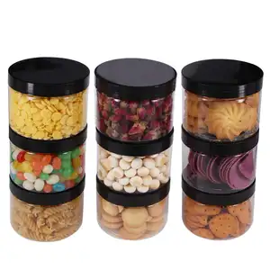 PET food grade plastic jar 60 ml 250 ml 500 ml with lids