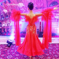 B-24066 personnalisé nouveau blackpool compétition robe de danse de salon haute qualité Chrisanne tissu robes de danse de salon à vendre