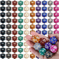 Vente en gros usine : Ensemble de dés polyédriques D&D en perles et ensemble de dés D&D en acrylique pour jeux de table Dungeons and Dragons