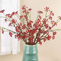 Groothandel 80Cm Kunstfruit Ornament Set Rood Blauw Gesimuleerde Bessen Groene Wijnstok Vruchten Klimop En Bloem Voor Woondecoratie
