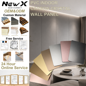 Panneau mural carbon crystal 5mm étanche écologique avec placage PVC effet bois - Product Image 1